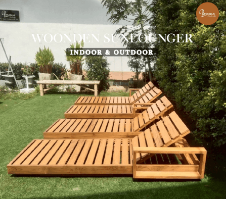เตียงริมสระแบบคู่ PAREENA DECOR เตียงอาบแดดไม้สัก_2